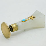 18th Century French Sterling Silver Gilt, 9ct Gold & Agate Desk Seal Antique
