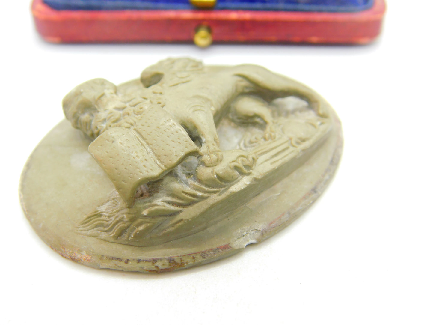 Grand Tour Georgian Large Carved Lava 'Lion of Saint Mark' Cameo c1790 Antique