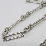 Victorian Sterling Silver Trombone Link Watch Chain Antique 1893 Birmingham