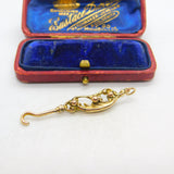 Edwardian 9ct Yellow Gold Button Hook Fob or Pendant Antique c1910