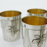 19th Century French .950 Silver Set of Six Shot Cups Antique c1890 Paris Alphonse Debain