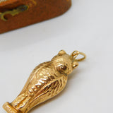 9ct Yellow Gold Wise Owl Charm Pendant Vintage 1961 Birmingham