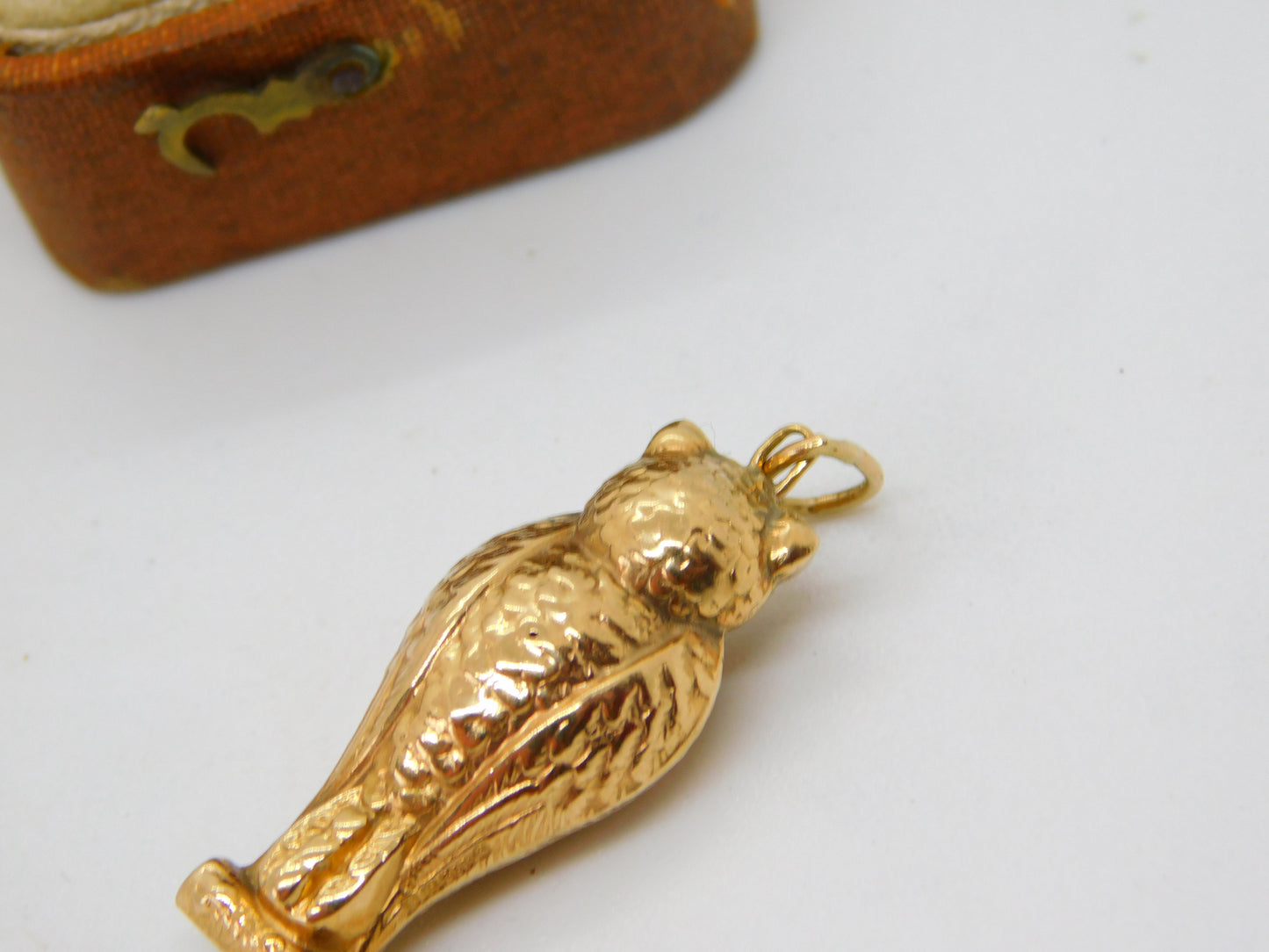 9ct Yellow Gold Wise Owl Charm Pendant Vintage 1961 Birmingham