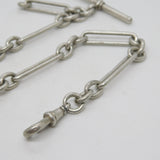 Victorian Sterling Silver Trombone Link Watch Chain Antique 1893 Birmingham