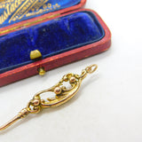 Edwardian 9ct Yellow Gold Button Hook Fob or Pendant Antique c1910