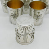 19th Century French .950 Silver Set of Six Shot Cups Antique c1890 Paris Alphonse Debain