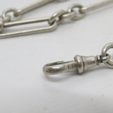 Victorian Sterling Silver Trombone Link Watch Chain Antique 1893 Birmingham