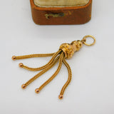 Victorian 15ct Yellow Gold Albertina Tassel Fob Pendant Antique c1880