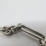 Victorian Sterling Silver Trombone Link Watch Chain Antique 1893 Birmingham