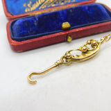 Edwardian 9ct Yellow Gold Button Hook Fob or Pendant Antique c1910