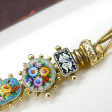 Boxed Italian .900 Silver Gilt Floral Micro-Mosaic Souvenir Spoon c1900