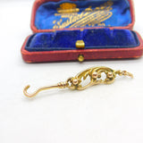 Edwardian 9ct Yellow Gold Button Hook Fob or Pendant Antique c1910