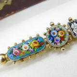 Boxed Italian .900 Silver Gilt Floral Micro-Mosaic Souvenir Spoon c1900