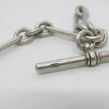 Victorian Sterling Silver Trombone Link Watch Chain Antique 1893 Birmingham