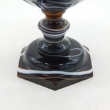 Victorian Banded Agate Pedestal Comport Dish or Salt Cellar Antique c1890