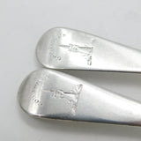 Pair of Georgian Sterling Silver Crested Table Forks 1794 London Antique
