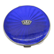 Sterling Silver & Enamel Royal Navy Mirror Compact Vintage 1984 Birmingham