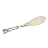 19th Century Chinese Sterling Silver Shell Bowl Tea Caddy Spoon Antique c1890