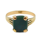 Edwardian 9ct Gold & Bloodstone Agate Signet Ring Antique c1910