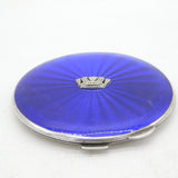 Sterling Silver & Enamel Royal Navy Mirror Compact Vintage 1984 Birmingham