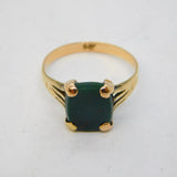Edwardian 9ct Gold & Bloodstone Agate Signet Ring Antique c1910