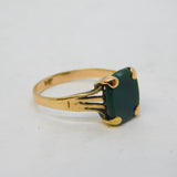 Edwardian 9ct Gold & Bloodstone Agate Signet Ring Antique c1910