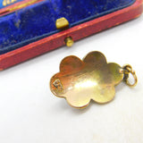 Victorian 15ct Gold, Turquoise & Diamond Floral Drop Pendant c1860 Antique