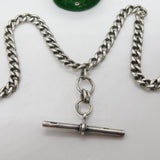 Victorian Sterling Silver Double Albert Watch Chain Antique c1890