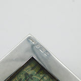 Edwardian Sterling Silver Topped Leather Double Stamp Box Antique 1904 Birmingham