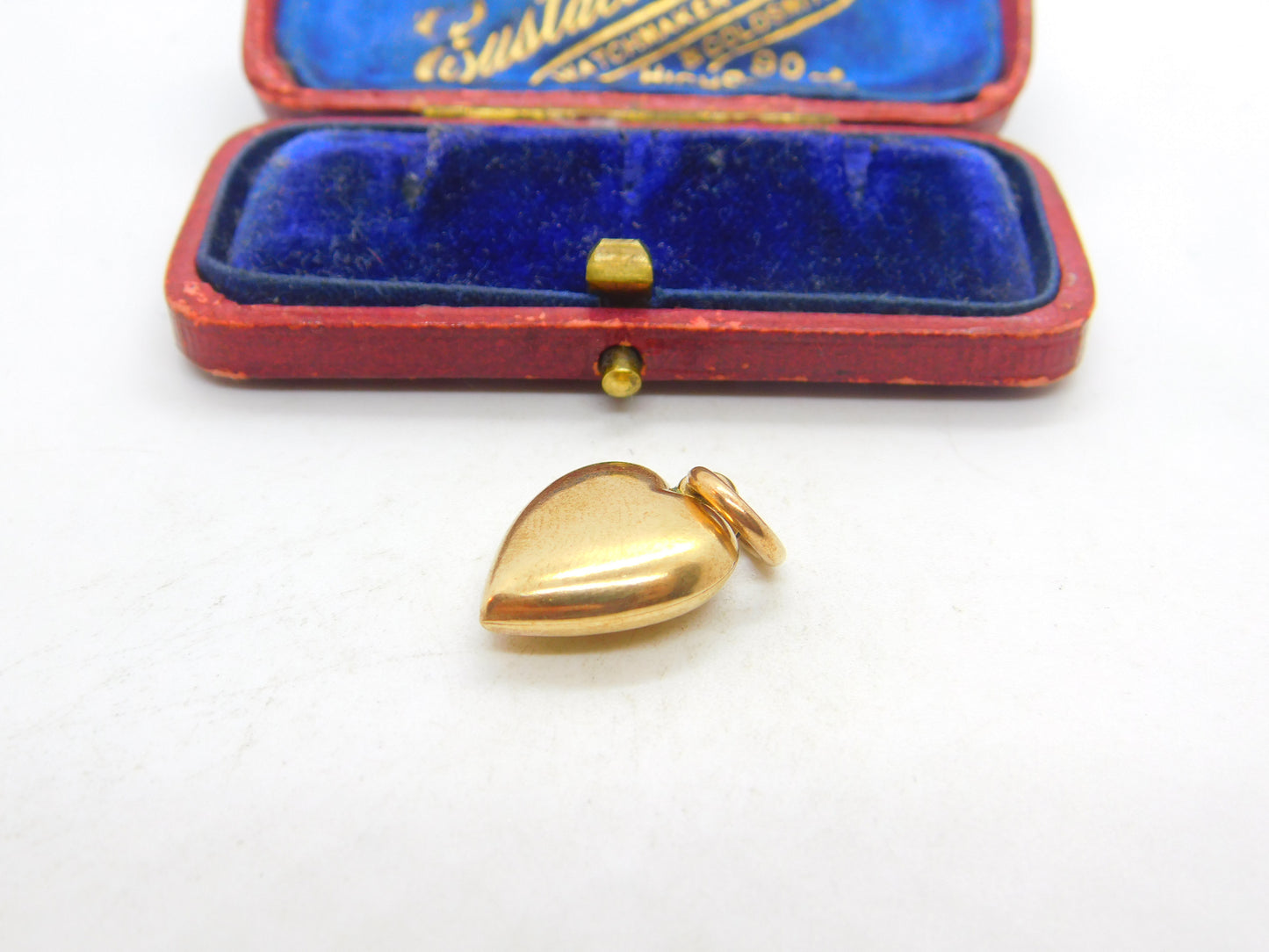 Victorian 9ct Gold Cased Seed Pearl Heart Charm or Pendant Antique c1890