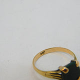 Edwardian 9ct Gold & Bloodstone Agate Signet Ring Antique c1910