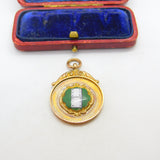 9ct Rose Gold & Enamel 'Dominoes Club' Fob Medal 1927 Chester Antique