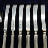Edwardian Boxed 12 Piece Sterling Silver Tea Cutlery Canteen Antique 1905