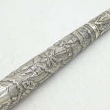 19th Century Anglo-Indian Colonial Sterling Silver Parasol or Fly Swat Handle Antique c1880