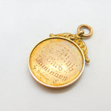 9ct Rose Gold & Enamel 'Dominoes Club' Fob Medal 1927 Chester Antique