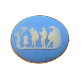 Victorian 9ct Gold Mounted Wedgwood Jasperware Cameo Brooch Antique