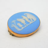 Victorian 9ct Gold Mounted Wedgwood Jasperware Cameo Brooch Antique