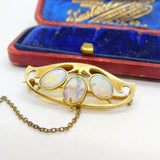 Murrle Bennett & Co. 15ct Gold & Water Opal Set Art Nouveau Brooch c1915