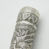19th Century Anglo-Indian Colonial Sterling Silver Parasol or Fly Swat Handle Antique c1880
