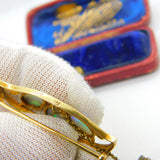 Murrle Bennett & Co. 15ct Gold & Water Opal Set Art Nouveau Brooch c1915
