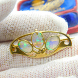 Murrle Bennett & Co. 15ct Gold & Water Opal Set Art Nouveau Brooch c1915
