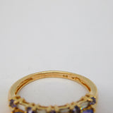 9ct Yellow Gold, Tanzanite & Spinel Set Dress Ring Vintage c1990 London