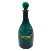 George III Green Glass & Gilt Label Hollands Gin Decanter Antique c1780
