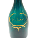 George III Green Glass & Gilt Label Hollands Gin Decanter Antique c1780