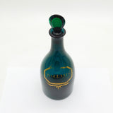 George III Green Glass & Gilt Label Hollands Gin Decanter Antique c1780