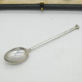 Boxed Set of Sterling Silver Column Terminal Teaspoons Antique 1922 Sheffield
