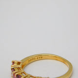 10ct Yellow Gold Five-Stone Pink Topaz Dress Ring Vintage c1990