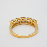 10ct Yellow Gold Five-Stone Pink Topaz Dress Ring Vintage c1990