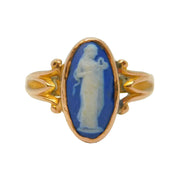 Victorian 22ct Gold & 9ct Gold Wedgwood Jasperware Cameo Ring Antique