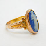 Victorian 22ct Gold & 9ct Gold Wedgwood Jasperware Cameo Ring Antique